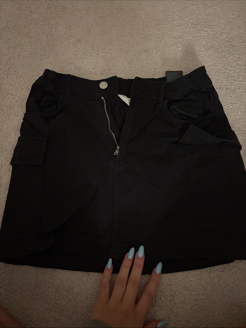 H&M Black Mini Skirt with Cargo Pockets